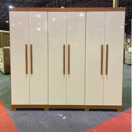 Roupeiro 2,44m 6 Portas MDF 100% Genova Cedro (3820) - Imagem 1