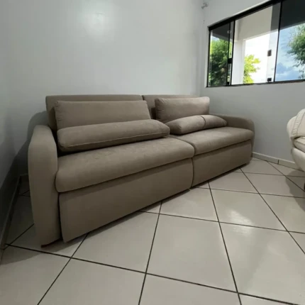 Sofa 2,50m Zurich – Vira Cama – Tecido Linho (2433)