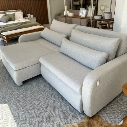 Sofa 2,48m Zurich – Vira Cama – Tecido Linho (2433)