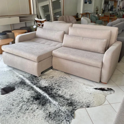 Sofa 2,50m Zurich – Vira Cama – Tecido Linho (2433)