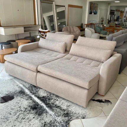Sofa 2,50m Zurich – Vira Cama – Tecido Linho (2433) - Imagem 4