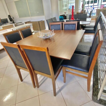 Mesa Quadrada Piramidy Imbuia (2227) com 8 Cadeiras Karol Preto (2690) - Imagem 3