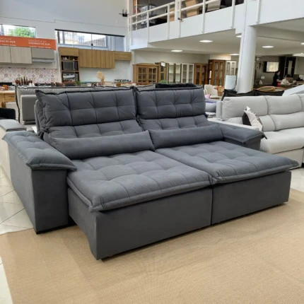 Sofa 2,60m Prediletto Extra Conforto Tecido Cinza (6801) - Imagem 3