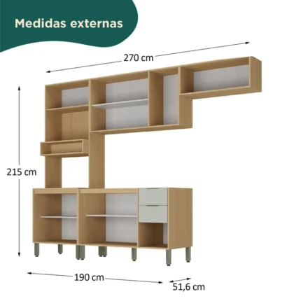Cozinha Gloria 2,70m Carvalho (5288) - Imagem 4