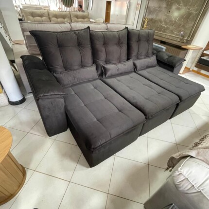 Sofa 2,70m Milão Top 12 Veludo Escuro (3064) - Imagem 2