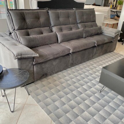 Sofa 3,00m Prediletto Extra Conforto Tecido Veludo Cinza (4747) - Imagem 11