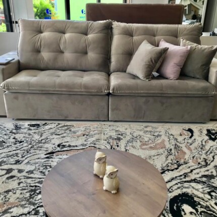 Sofa 2,84m Caribe Tecido Veludo Claro (6673) - Imagem 4