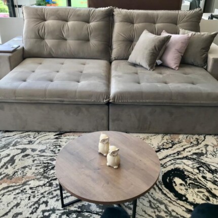 Sofa 2,84m Caribe Tecido Veludo Claro (6673) - Imagem 3