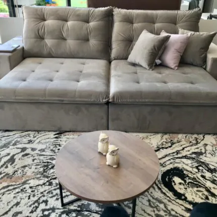 Sofa 2,84m Caribe Tecido Veludo Claro (6673) - Imagem 3