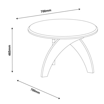 Mesa de Centro Jade Redonda Off White 70cm (2430) - Imagem 4