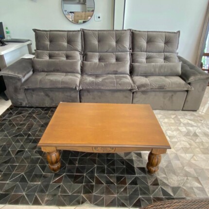 Sofa 3,00m Prediletto Extra Conforto Tecido Veludo Cinza (4747) - Imagem 3
