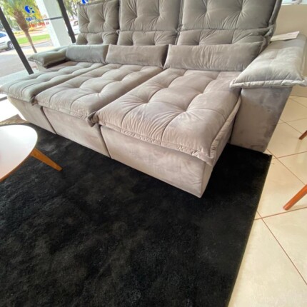 Sofa 3,00m Prediletto Extra Conforto Tecido Veludo Cinza (4747) - Imagem 7
