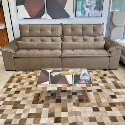 Sofa 3,00m Prediletto Extra Conforto Veludo Soft Bege (3528) - Image 8