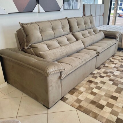 Sofa 3,00m Prediletto Extra Conforto Veludo Soft Bege (3528) - Image 3