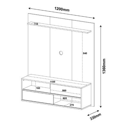 Painel 1,20m Dallas Rustico (5734) - Imagem 3