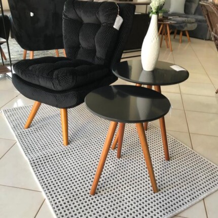 Conjunto com 2 Mesas Laterais Lacca Preto (5270-5251) - Image 5