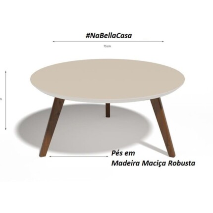 Mesa de Centro Classic Off White 75cm (3263) - Imagem 4