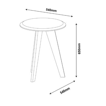 Mesa Lateral Elis Preto 54cm (4661) - Imagem 3