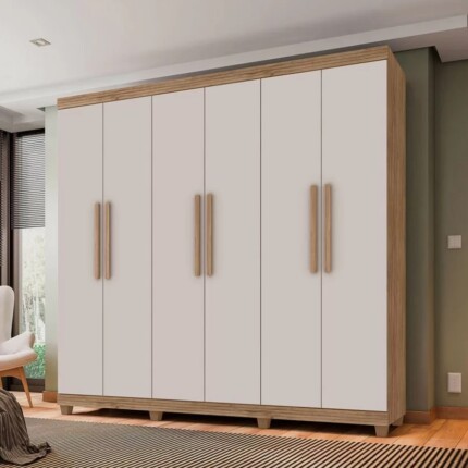Roupeiro 2,44m 6 Portas MDF Genova (3275) - Imagem 7