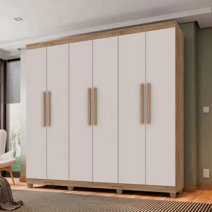Roupeiro 2,44m 6 Portas MDF 100% Genova (3275) - Imagem 7
