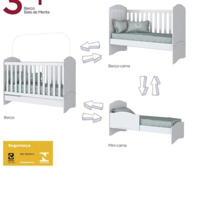 Berço e Mini-Cama Bala de Menta 60cm (6275) - Image 3