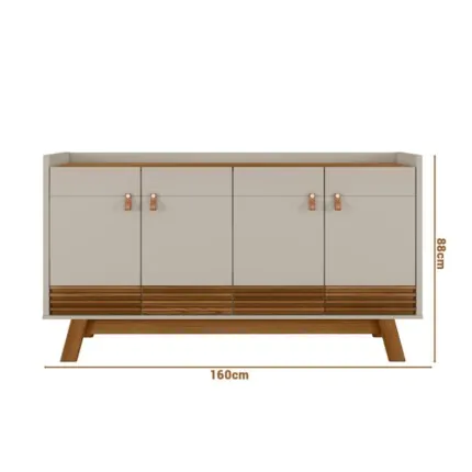 Balcao Buffet 1,60m Abruzzo 4 Portas Ripado Freijo (6134) - Imagem 9