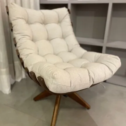 Poltrona Costela Cher Giratoria em Linho Nobre (4339)