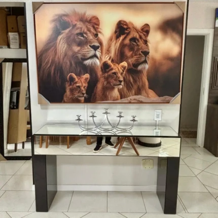 Quadro Familia de Leão 1,55m x 1,05m em Canva (6558)