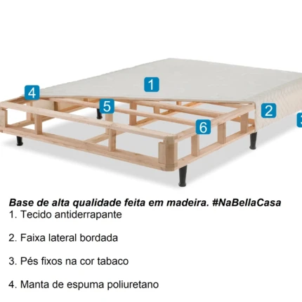 Base de Box tamanho Casal em tecido Preto (6370) - Imagem 2