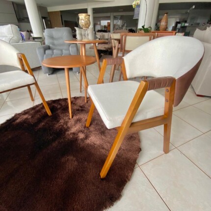 Cadeira Suelen com Braço no Couro e Linho Dora (3221) - Imagem 5
