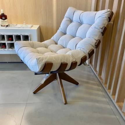 Poltrona Costela Cher Giratoria em Linho Nobre (4339)