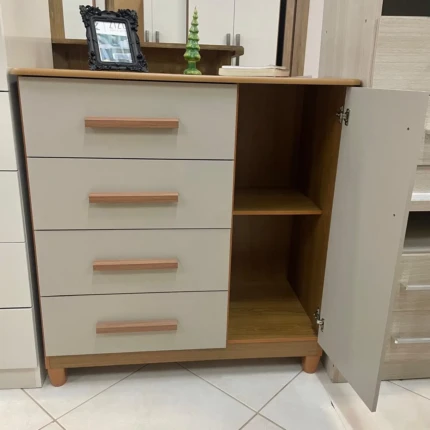 Comoda 88cm 4 Gavetas 1 Porta Sapateira Havana Freijo (1137) - Imagem 2