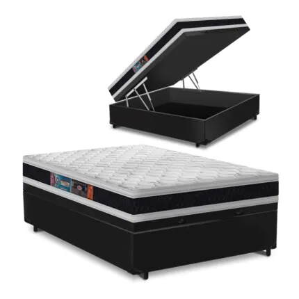 Cj. Box Casal 1,38m com BAÚ Castor D-45 – Firme (19-901)