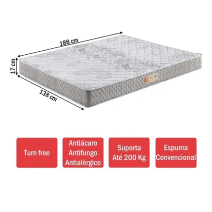 Casal - Colchão D-33 Firme e Alto 1,38m x 25cm (3136)