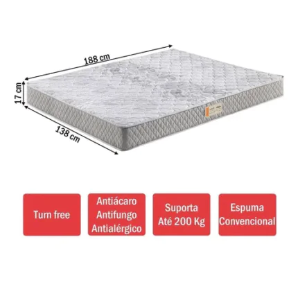 Casal - Colchão D-33 Firme e Alto 1,38m x 25cm (3136)