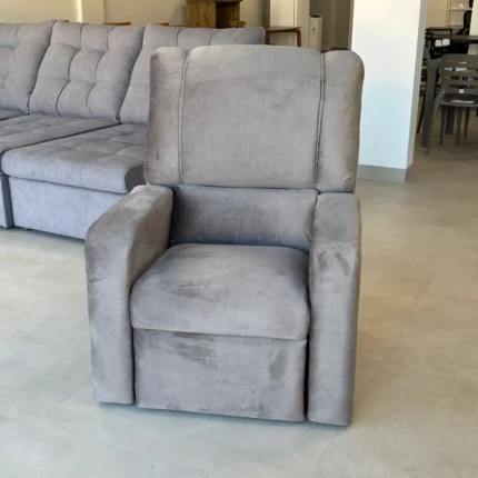 Poltrona Reclinavel Papai Max Veludo Bege (3283) - Imagem 3