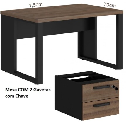 Mesa de Escritório 1,50m Start SAT1576 com 2 Gavetas (1773-) YARIS - Image 10