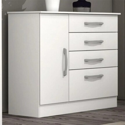 Comoda 1,04m 4 Gavetas Sapateira Chicago Branco (83) - Imagem 4