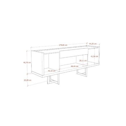 Balcao Buffet 1,80m Iron Preto (1250) - Imagem 6
