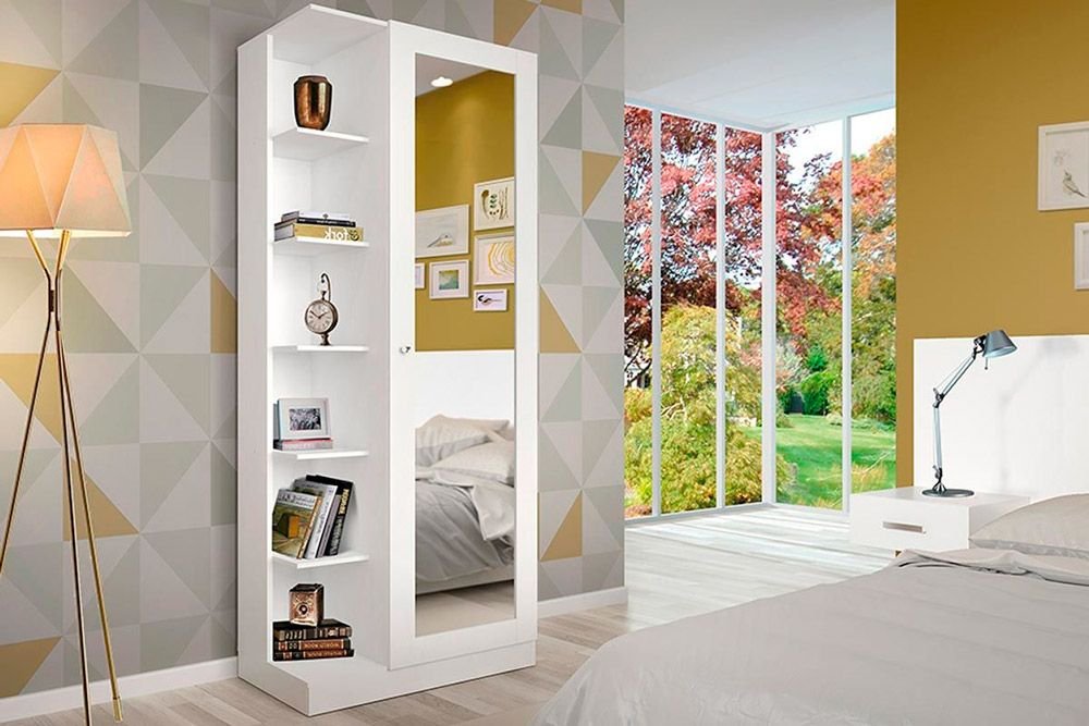 Multiuso 69cm Duetto com Espelho 1 Porta Branco (5098) - Bella
