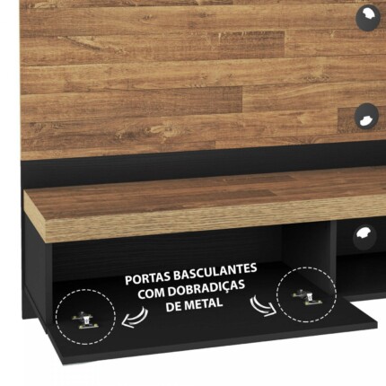 Painel 1,80m Monaco Preto com Vidro Bronze (3007) - Imagem 6