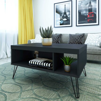 Mesa de Centro Liberty Preto 90cm (1983) - Imagem 1
