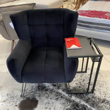 Poltrona Keoma Robusta Veludo Preto (2459) - Imagem 3