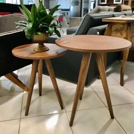 Mesa Lateral Alta em Madeira Castanho Robusta (3332) unidade - Imagem 1