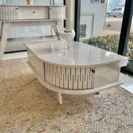 Mesa de Centro Indianapolis Marmorizado Calacata (1161) - Imagem 1