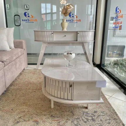 Mesa de Centro Indianapolis Marmorizado Calacata (1161) - Imagem 7