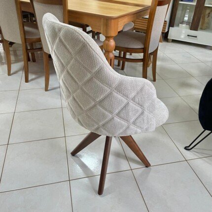 Mesa 1,60m com Vidro Off e Corda (5390) com 06 Cadeiras Giratorias Leia (2858) - Imagem 4