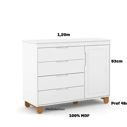 Comoda 5 Gavetas Sapateira Zupy Branco (515) - Imagem 2