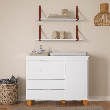 Comoda 5 Gavetas Sapateira Branco (515) - Imagem 4