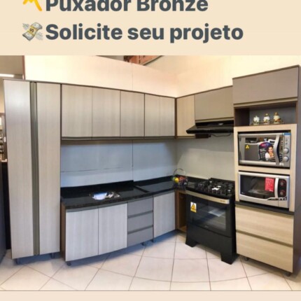 Cozinha Canto 2,75m x 2,20m Luana 100% MDF Modulada (4294-22) - Imagem 5